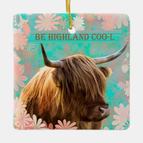 Highland Coo Ceramic Ornament