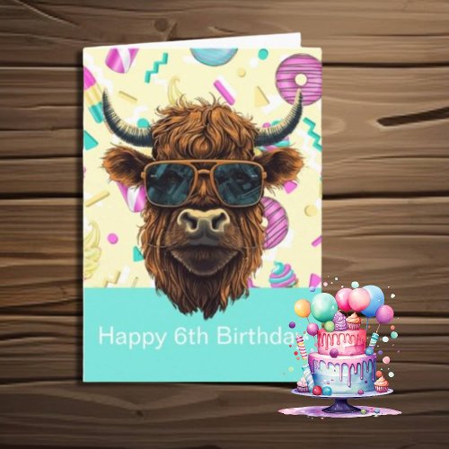 Highland Cool Cow HAPPY BIRTHDAY  Card