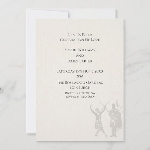 Highland Couple Silhouette Wedding Invitation