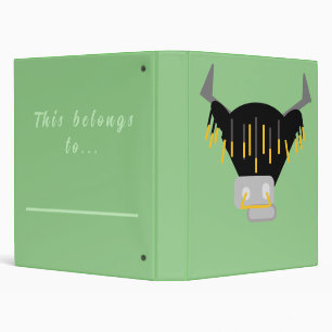 Highland cow 3 ring binder