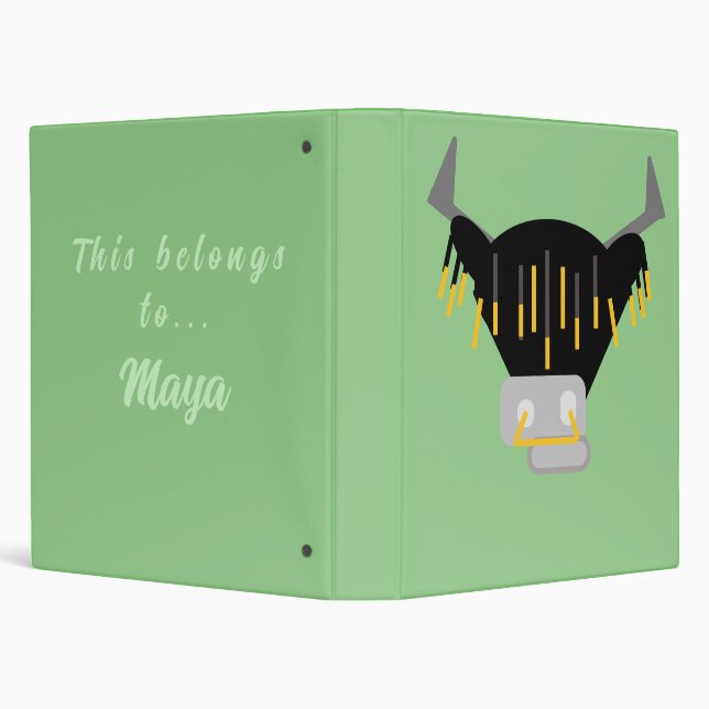 Highland cow 3 ring binder (Background)