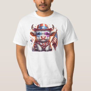 Highland Cow 4th July Sublimation Clipart-60643 T-Shirt