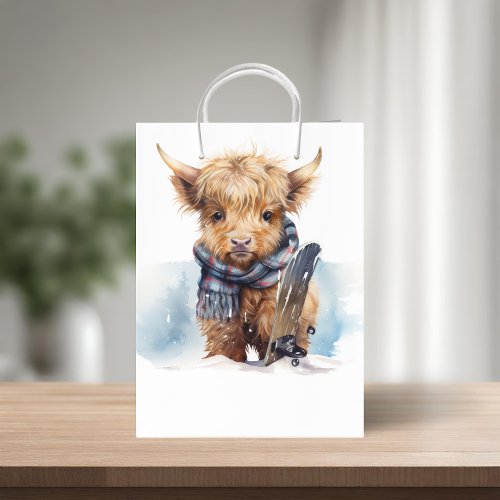 Highland Cow_abunga Gift Bag _ White