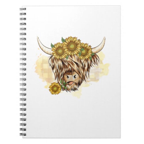 Highland Cow And Sunflowers Perfect design for pe Notebook