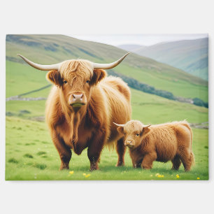 Highland Cow Animal Nature Wildlife Affection Love Magnet