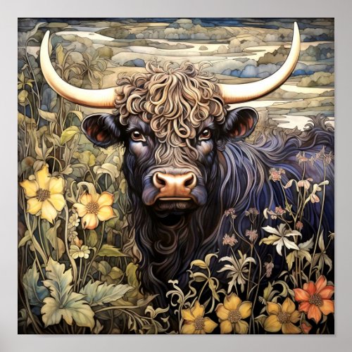 Highland Cow Art Print 