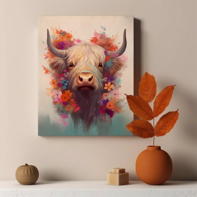Highland Cow Art Print Farmyard Wall Decor (Bring the beauty of the Scottish Highlands into your home with our Highland Cow Wall Art Print. )