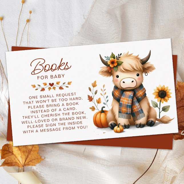Highland Cow Autumn Cute Calf Books For Baby Enclosure Card (Creator Uploaded)