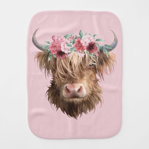 Highland Cow Baby Burp Cloth