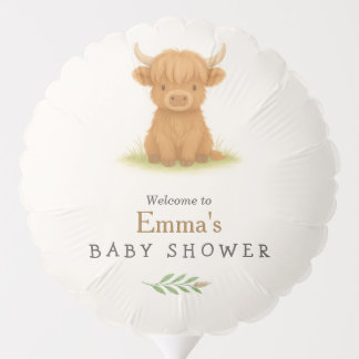 Highland Cow Baby Shower Balloon