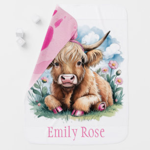 Highland Cow Baby Shower Bliss Nursey Blanket
