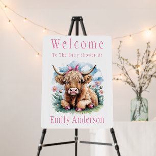 Highland Cow Baby Shower Bliss Welcome Sign