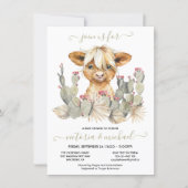 Highland Cow Baby Shower Cactus invitation (Front)
