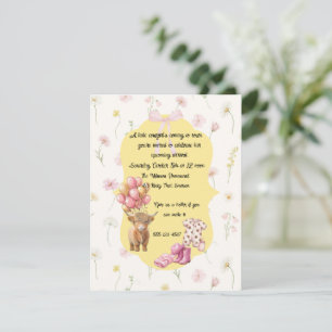 Highland Cow Baby Shower Digital Download Invitation