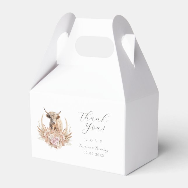 Highland Cow baby shower  Favor Boxes (Front Side)