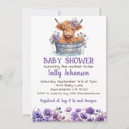 Highland Cow Baby Shower Invitation