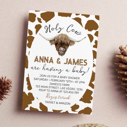 Highland Cow Baby Shower Invitation