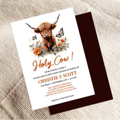 Highland Cow Baby Shower Invitation