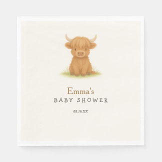 Highland Cow Baby Shower Napkins