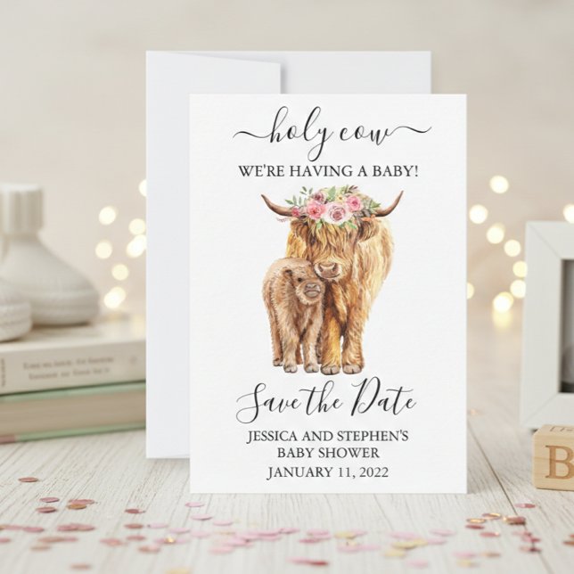 Highland Cow Baby Shower Save the Date  (Creator Uploaded)