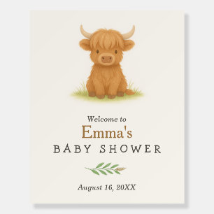 Highland Cow Baby Shower Welcome Sign