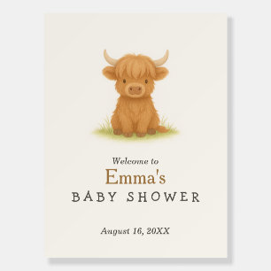 Highland Cow Baby Shower Welcome Sign