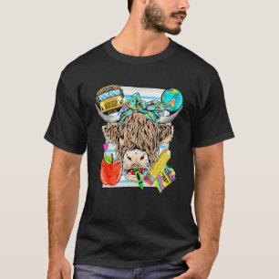 Highland Cow Back To School Teacher Student Bus Dr T-Shirt