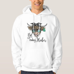 Highland Cow Bandana Cowhide Not Today Heifer West Hoodie