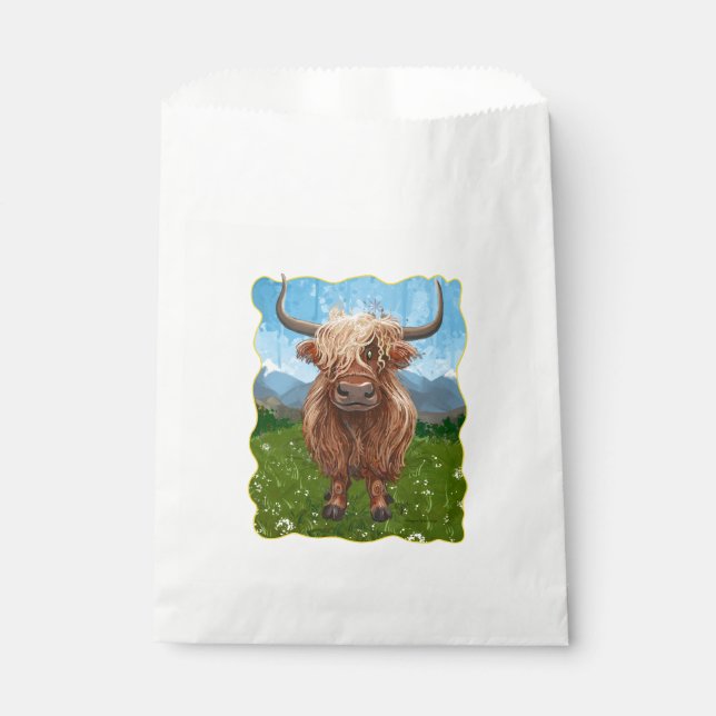 Highland Cow BDay Party Favor Bag (Front)