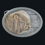 HIGHLAND COW BELT BUCKLE<br><div class="desc">An art design of a beautiful Highland Cow.</div>