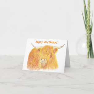 Highland Cow Birthday card