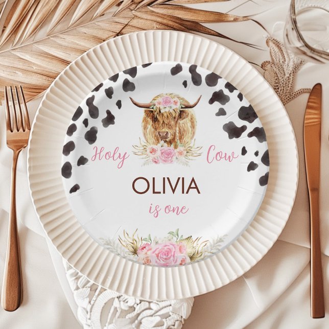 Highland Cow Birthday Paper Plates (Creator Uploaded)