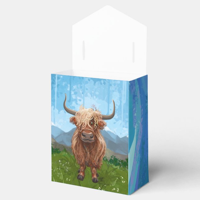 Highland Cow Birthday Party Favor Boxes (Opened)