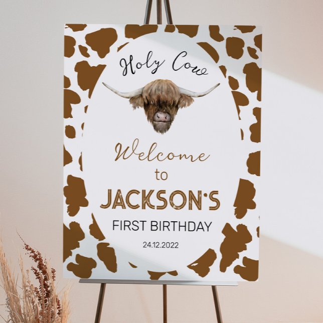 Highland Cow Birthday Welcome Sign (Creator Uploaded)