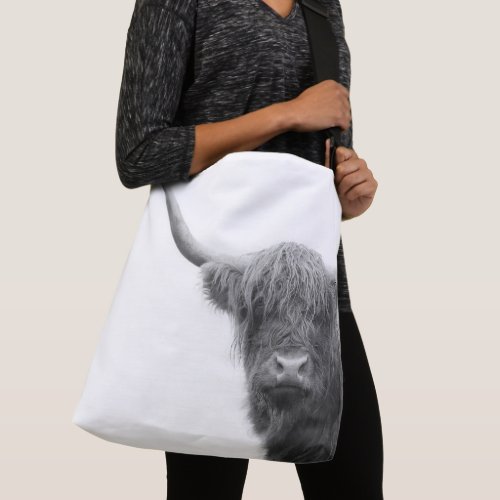 Highland Cow Black  White 4 Crossbody Bag