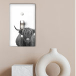 Highland Cow Black White Rustic Farmhouse Modern Light Switch Cover<br><div class="desc">This design was created though digital art. It may be personalized in the area provided by changing the photo and/or text. Or it can be customized by choosing the click to customize further option and delete or change the color the background, add text, change the text color or style, or...</div>