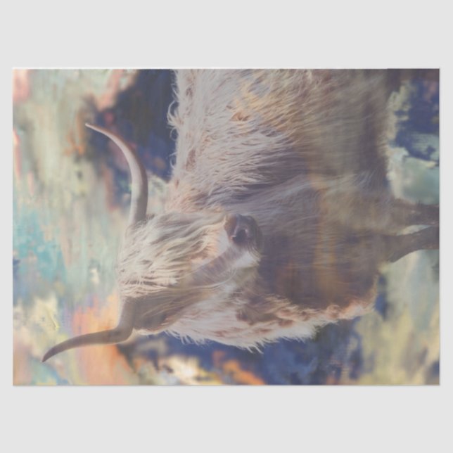 Highland Cow Breeze 2 Decoupage Tissue Paper (Front)