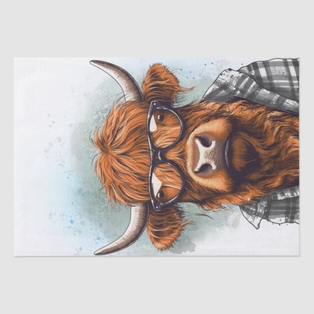 Highland Cow Bro Funny Highland Bull Tissue Paper (Front)