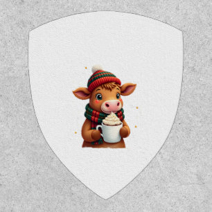 Highland Cow Brushstroke Christmas T-Shirt (4) Patch