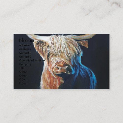 Highland cow business card
