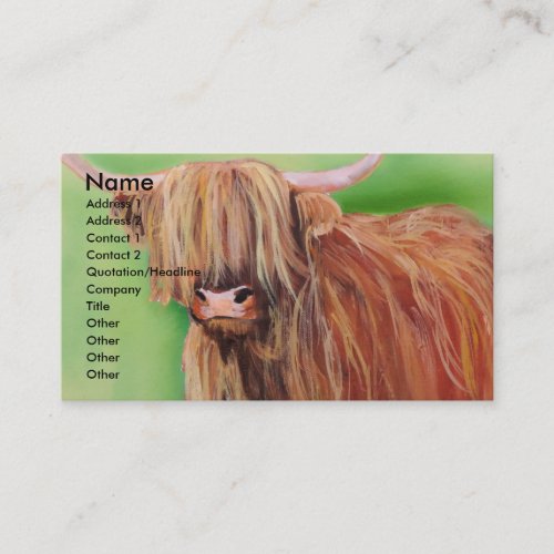 Highland cow business card
