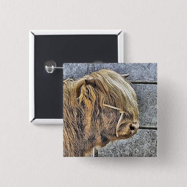 HIGHLAND COW BUTTON (Front & Back)
