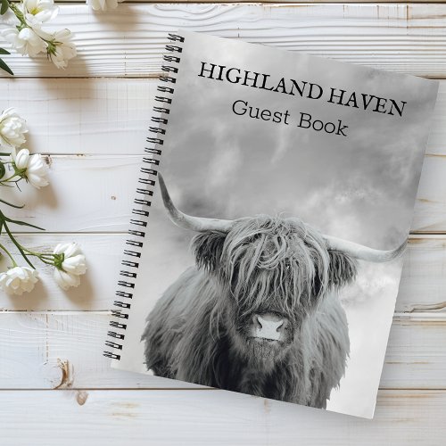 Highland Cow Cabin Guest Book 