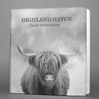 Highland Cow Cabin Guest Information 3 Ring Binder