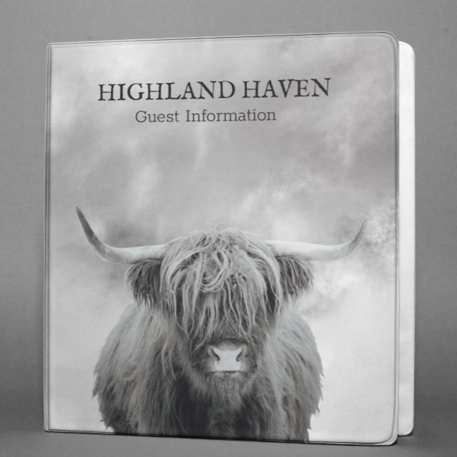 Highland Cow Cabin Guest Information 3 Ring Binder (Creator Uploaded)
