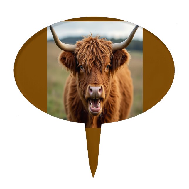 Highland Cow Cake Topper (Front)