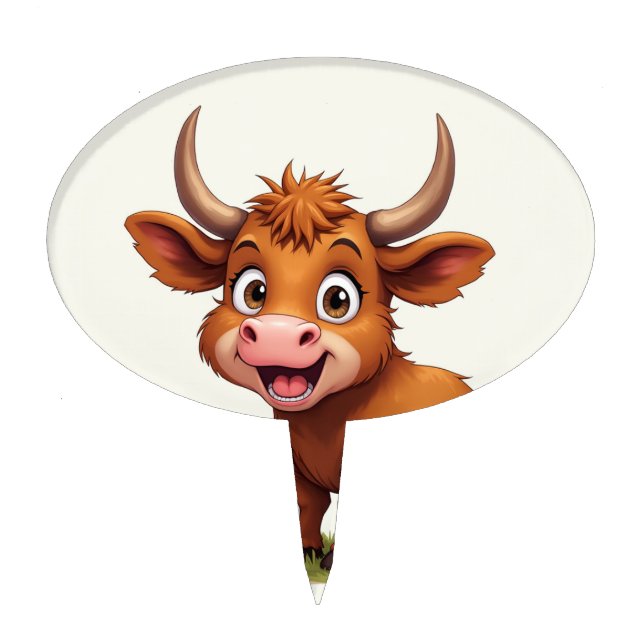 Highland Cow Cake Topper (Front)