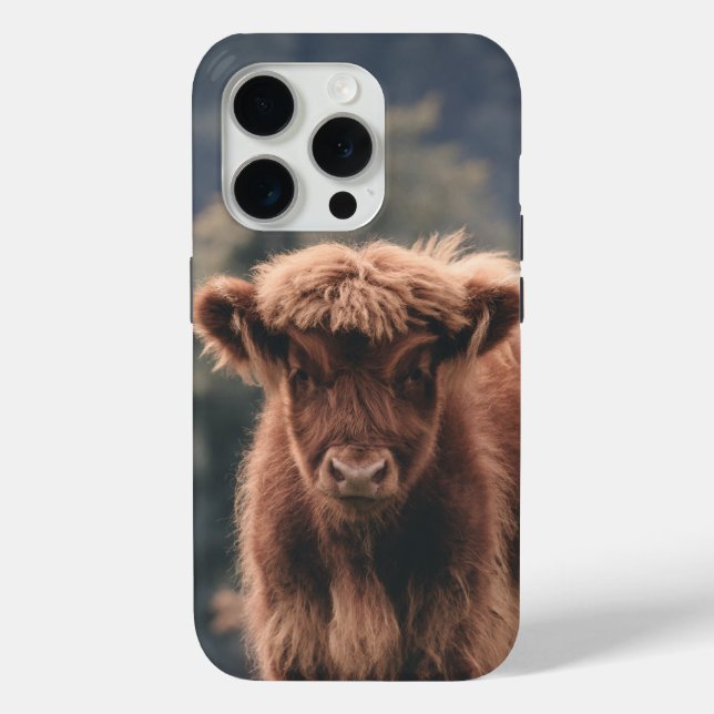 Highland cow calf autumn grass field Case-Mate iPhone case (Back)