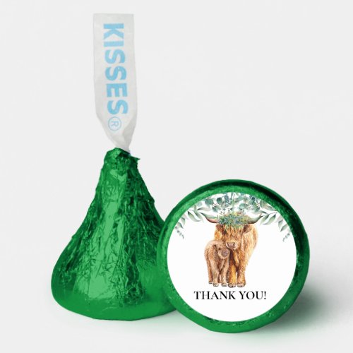 Highland Cow Calf Baby Shower Eucalyptus   Hersheys Kisses