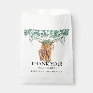 Highland Cow Calf Baby Shower Eucalyptus Thank you Favor Bag